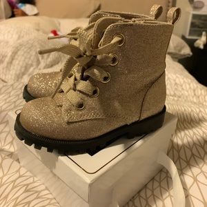Sparkly Gold Toddler Girl Boots